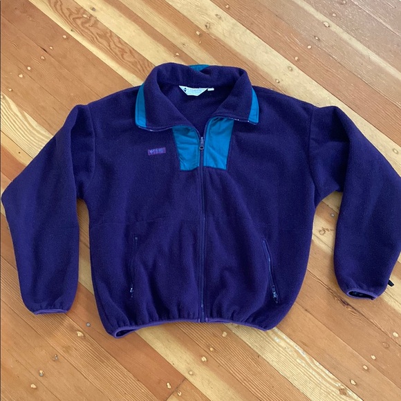 Columbia‎ Sportswear Men’s Vintage Purple Teal Full Zip Fleece Jacket XL - Picture 1 of 5